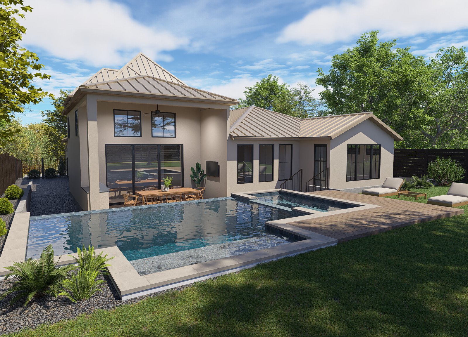 2606 Westover Rd — Rear Exterior and Pool Rendering