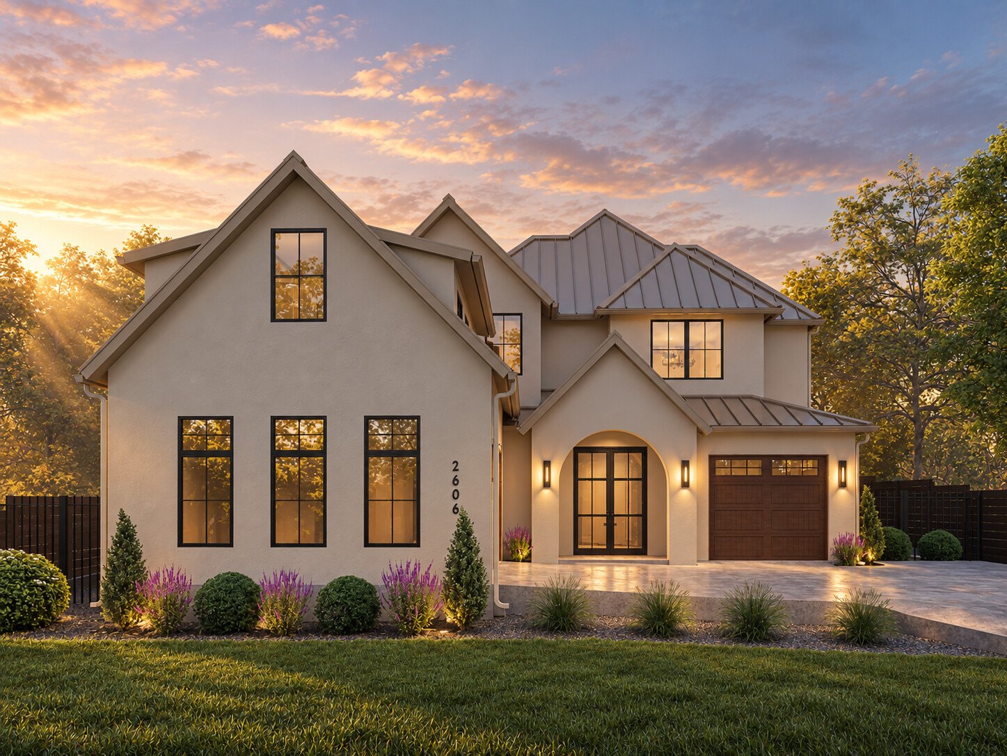 2606 Westover Rd — Dusk Rendering